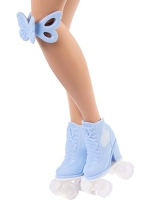 HBMB Store Rüya Arkadaşlar Bebek ve Aksesuarları, Eklemleri Bükülebilen, Sarı Saçlı, Patenci 'malibu' Bebek, Makyaj Temalı 9 Parça, JFX96