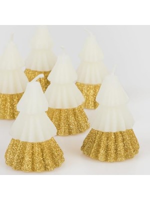 HBMB Store - Ivory Mini Tree Candles - Krem Mini Ağaç Mumlar (6'lı)