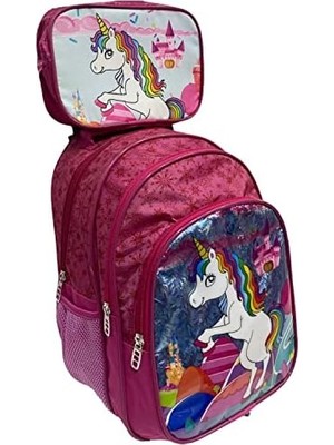 HBMB Store Okul Ilkokul Sırt Çantası At Model Ortopedik Beslenme Çantalı Su Geçirmez 2 Li Set