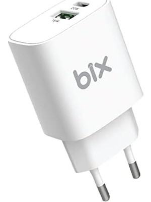 HBMB Store Bix BX2P38 Pd 20W + Qc 18W Çift Portlu Hızlı Şarj Adaptörü