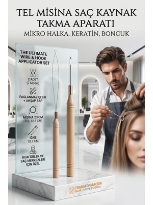 Transformacion Saç Boncuk Uzatma Keratin Tığı Misina Seti