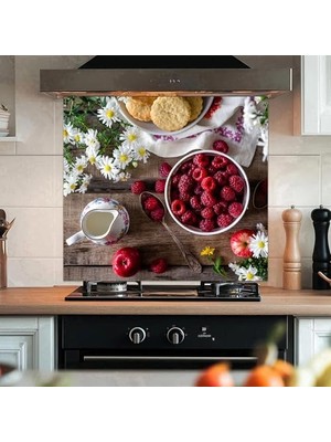 HBMB Store Mutfak Ocağı Arkası Duvar Böğürtlen Tabağı Yapışkanlı Folyo - 60X54 cm