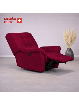 Smarto Relax TV Koltuğu PORTO Comfort Döner ve Sallanan Elektrikli Mekanızmalı Sırt Dayanağı Kontrol Panelli Ergonomik 8 farkli renk seçenek Dekoratif Baba Koltuğu