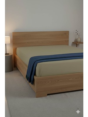 Favora %100 Pamuk Ranforce Premium Çift Kişilik Çarşaf - Bej