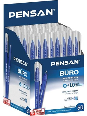 Pensan Büro 1.0mm Tükenmez Kalem 50'li Kutu - Mavi