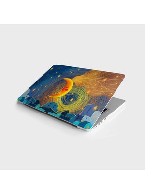 HBMB Store Laptop Bilgisayar Notebook Pc Kaplama Etiketi Gece Şehir
