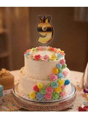Best Parti Doğum Günü Pasta Üstü Pleksi Rakam-9