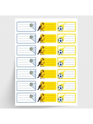 HBMB Store Sarı-Lacivert Isimlik Okul Etiketi, Sticker Seti, 210 Adet