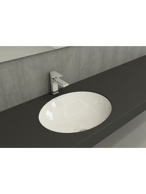 Bocchı Parma Tezgah Altı Lavabo 56 Cm - Parlak Beyaz