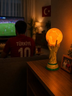Root Made Dünya Kupası Dekoratif LED Lamba Maç Ambiyans Aydınlatma Taraftar Hediyesi Futbol Dekoru 25CM