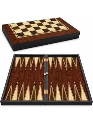 HBMB Store Star Tavla Platin Ceviz Büyük Boy 12 mm Mdf Kasa, Parlak Selefon Kaplama, Çizilmeye Karşı Dirençli Coex Kaplama Mıknatıslı Kapama Şık ve Kaliteli Sağlam
