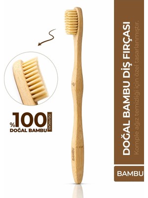 Bio Asia Bambu Diş Fırçası — %100 Doğal Orta Sertlikte Fırça Kılları Ergonomik Tasarım ile