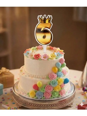 Best Parti Doğum Günü Pasta Üstü Pleksi Rakam-6
