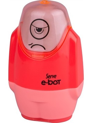 Serve E-Bot Nar Çiçeği Kalemtraş ve Silgi 0 - 12 Yaş Çocuklar İçin Eğlenceli Tasarım