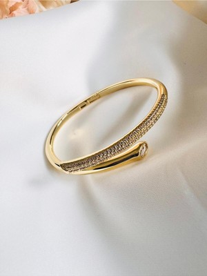 Devi Fashion Premium Seri Zirkon Taşlı Kelepçe Lüx Bileklik