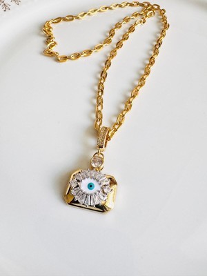 Devi Fashion Charm Kare Göz Kolye