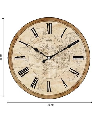 HBMB Store 36 cm Dekoratif Gerçek Cam Sessiz Mekanizma Duvar Saati