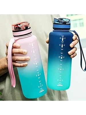 HBMB Store Motivasyon Matarası 1500 ml Mega Büyük Boy Çift Renk 8 Farklı Renk