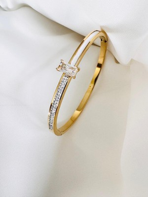Devi Fashion Baget Çelik Gold Bileklik 18 cm