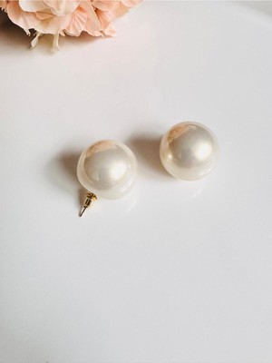 Devi Fashion Büyük Inci Top Küpe 2,5 cm