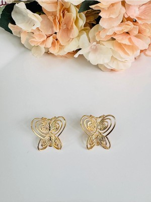 Devi Fashion Masumiyet Müzesi Kelebek Füsun Küpe 2,5 cm Gold