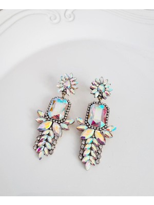 Devi Fashion Abiye Zirkon Taşlı Küpe 7 cm