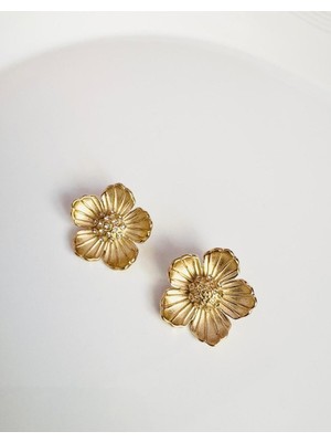 Devi Fashion Çelik Çiçek Küpe 3 cm