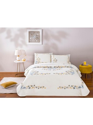 HBMB Store Taç Baskılı Charmy Standart Pamuk Nevresim Takımı, Yeşil, Çift Kişilik