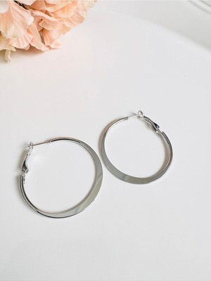 Devi Fashion Silver Renkli Modern Halka Küpe 4 cm
