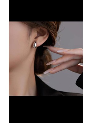 Devi Fashion Gözyaşı Damlası Silver Renk Küpe 2 cm