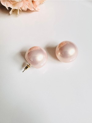 Devi Fashion Pudra Büyük Inci Top Küpe 2,5 cm