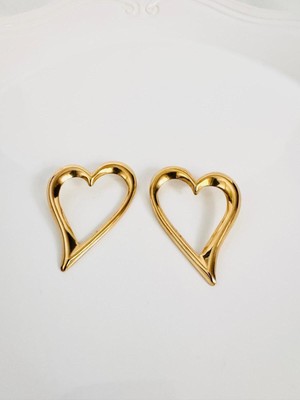 Devi Fashion Çelik Büyük Kalp Küpe 6 cm