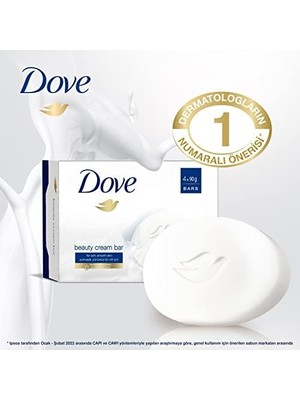 HBMB Store Dove Beauty Cream Bar Katı Güzellik Sabunu Original Nemlendirici Etkili, 4X90 G