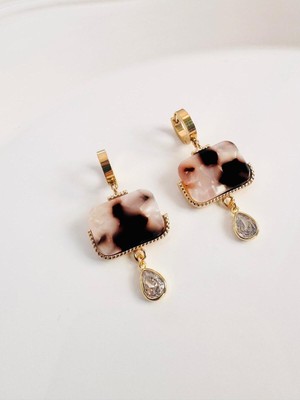 Devi Fashion Çelik Leoğar Damla Küpe 5 cm