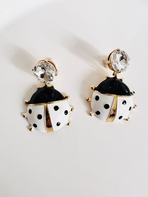 Devi Fashion Uğur Böceği Zirkon Taşlı Küpe 6 cm
