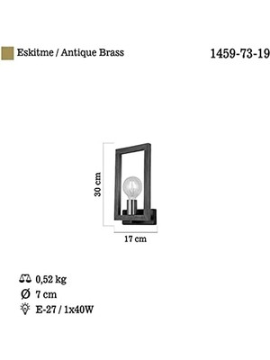 HBMB Store Era Eskitme Siyah Aplik 1 x E27