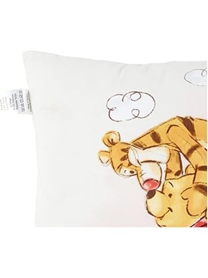 HBMB Store Taç The Pooh Lisanslı Karakter BASKILI%100 Pamuk Kırlent, Çok Renkli, 40X40 cm