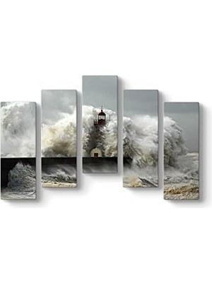 HBMB Store Fırtına ve Deniz Feneri Tablosu 112 x 72-5 Parçalı
