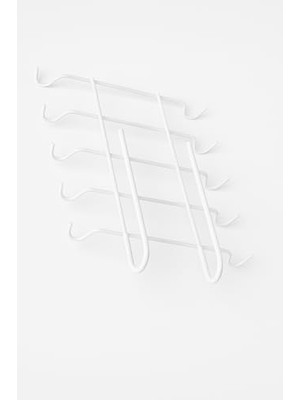 HBMB Store Banyo Beyaz Metal 10 Kancalı Fincan Kupa Bardak Askısı Dolap Içi Kancalı Fincan Askılığı
