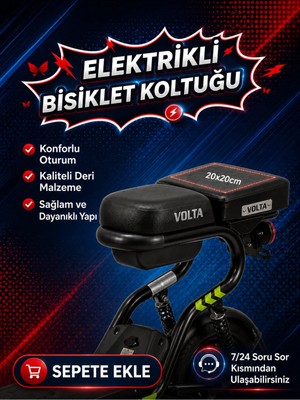 Işıklı Toplar Dükkanı Volta Vsm Deri Koltuk, Elektrikli Bisiklet Deri Koltuk, Motosiklet Deri Koltuk, Arka Sele Çocuk Deri Koltuk Seti