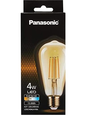 HBMB Store E27 Fil ST64 Lamba, Sıcak Sarı Işık 4W 360LM 2000K Gold