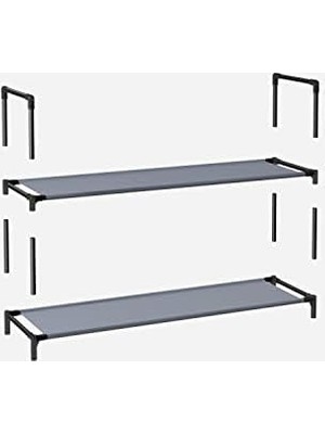 HBMB Store Ayakkabı Rafı, Ayakkabı Organizatörü, 10 Raf, Ayakkabı Açık Dar, 28 x 45 x 173 Cm, Metal Çerçeve, Dokumasız Kumaş Raflar, Koridor, Yatak Odası, Gri LSH010G01