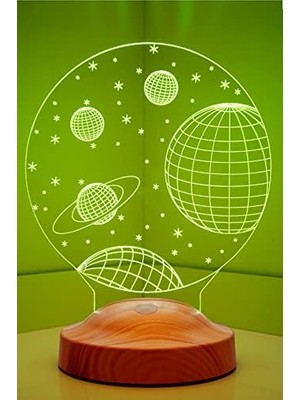HBMB Store 3D 3 Boyutlu Uzay Temalı LED Lamba