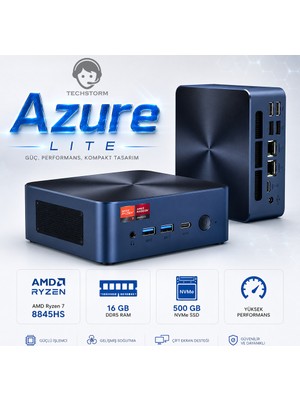 Techstorm Azure Lite AMD Ryzen 7 8845HS 16 GB DDR5 500 GB NVME  Win11 Pro Mini Masaüstü Bilgisayar