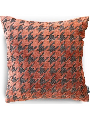 HBMB Store Yastık Kılıfı, Kazayağı Desenli, 50X50 Cm, Kızıl Desenli, Polyester Karışımı,