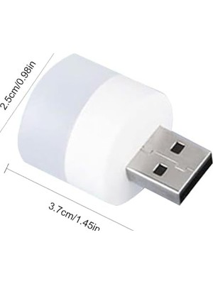 HBMB Store USB LED Küçük Beyaz Işık, USB Mini LED Lamba, Koridor, Tuvalet, Oturma Odası, Çocuk Odası Için Rehber Gece Aydınlatma Işığı (6 Adet)