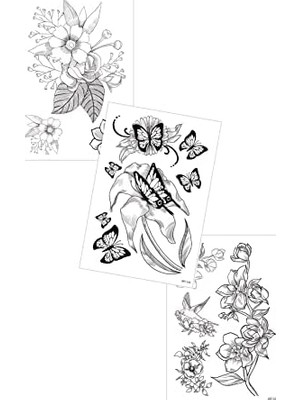 HBMB Store Artikel 3'lü Geçici Dövme Seti,geçici Tattoo,vücut Dövme,kol Bilek Dövme,boyun Dövme,sırt Dövme
