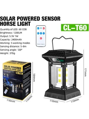 HBMB Store Solar Enerjili Hareket Sensörlü ve Uzaktan Kumandalı Işıldak Dış Mekan Işık Uygun Güneş Enerjili Aydınlatma Pinik Kamp Tatil Için Bahçe,, Havuz Kenarı Aydınlatması (CL-T60)