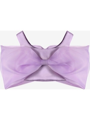 Le Mabelle Lila Büyük Fiyonklu Kız Çocuk Crop Bluz - Edith