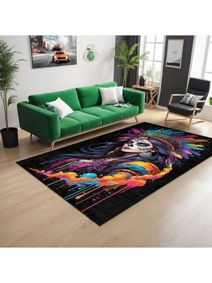 HBMB Store Denim Şönil Oyuncu Odası Halısı Kaymaz Pamuk Tabanlı Yıkanabilir Antibakteriyel Gamer, Gaming Halısı 120X180